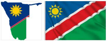 Namibia Flag and Map