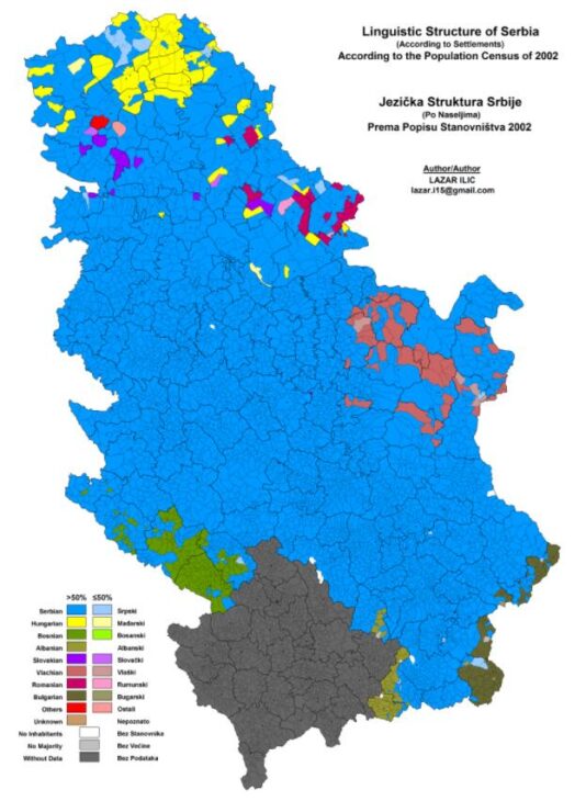 Language distribution in Serbia